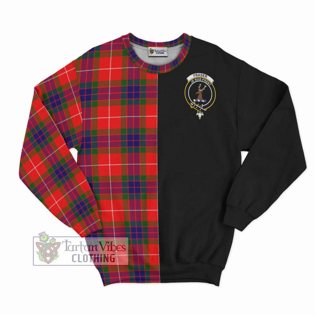 Fraser Modern Tartan Sweatshirt with Family Crest and Half Of Me Style - Tartanvibesclothing Shop