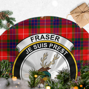 Fraser Modern Tartan Christmas Tree Skirt with Family Crest