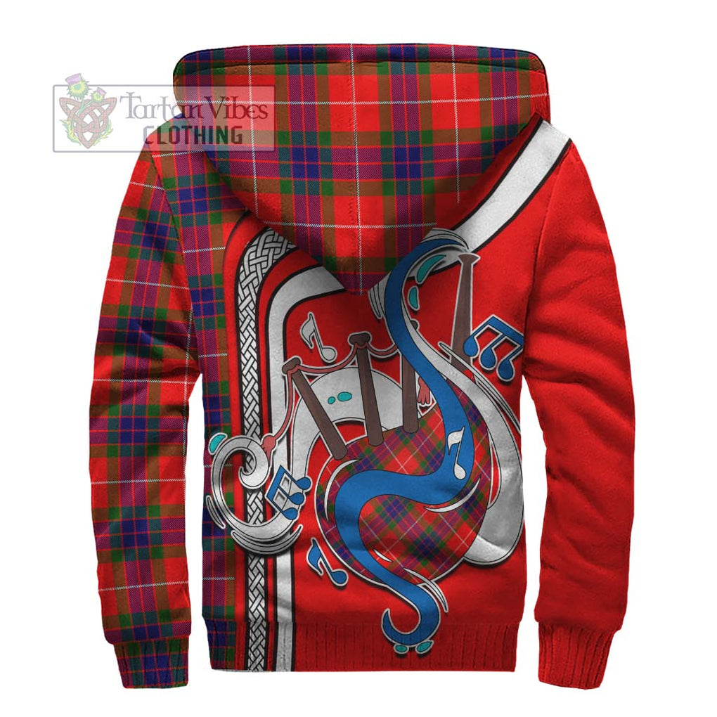 Fraser Modern Tartan Sherpa Hoodie with Epic Bagpipe Style - Tartanvibesclothing Shop