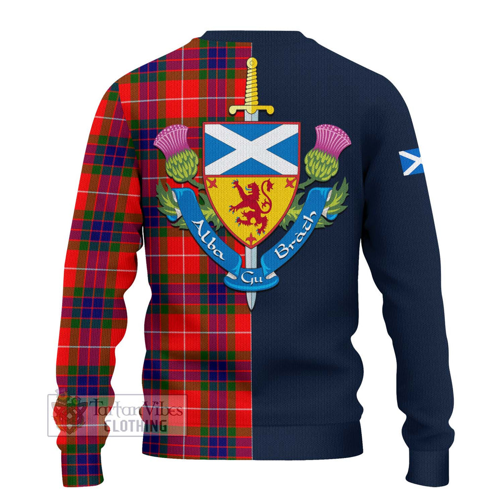 Tartan Vibes Clothing Fraser Modern Tartan Knitted Sweater with Scottish Lion Royal Arm Half Style