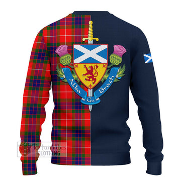 Fraser Modern Tartan Ugly Sweater with Scottish Lion Royal Arm Half Style