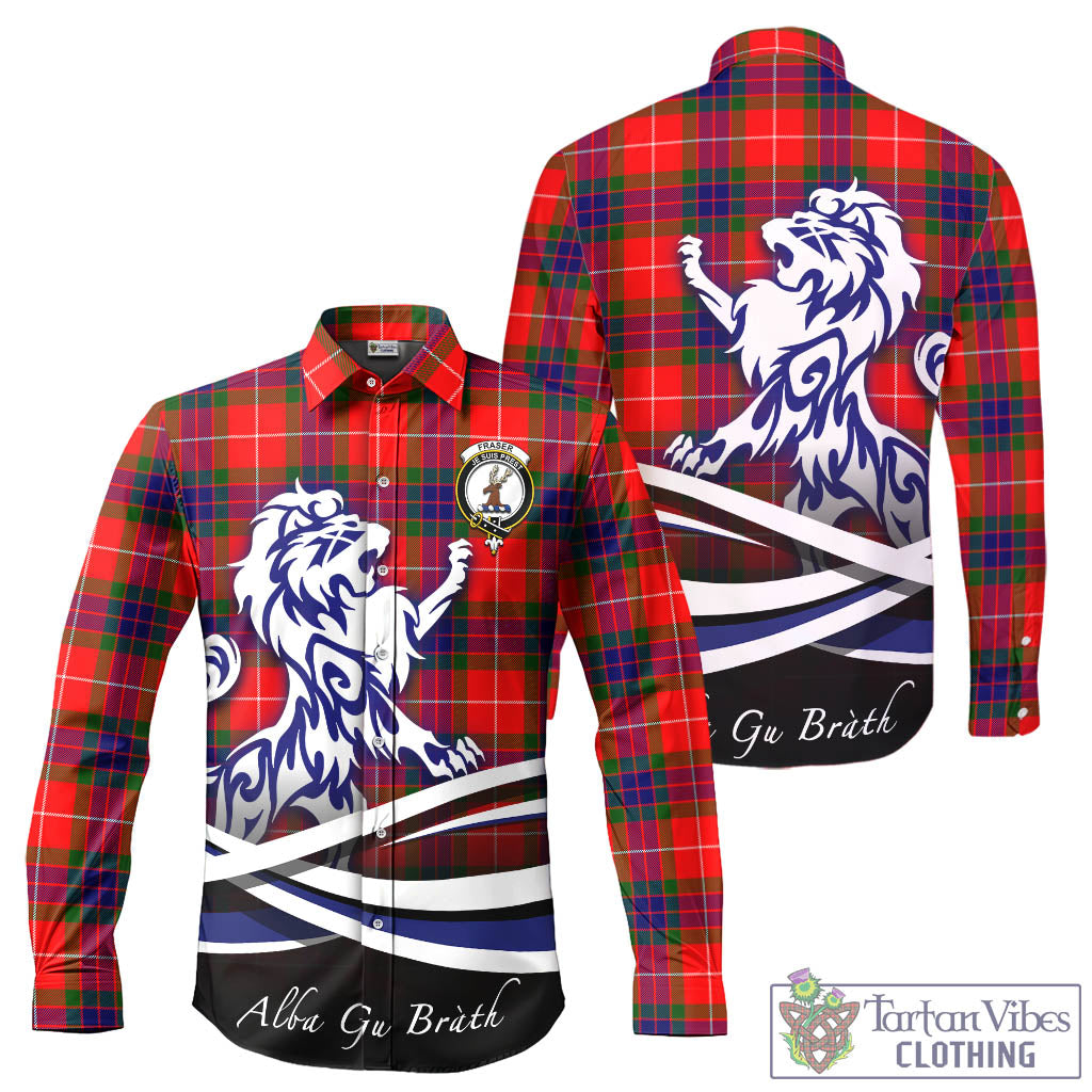 fraser-modern-tartan-long-sleeve-button-up-shirt-with-alba-gu-brath-regal-lion-emblem