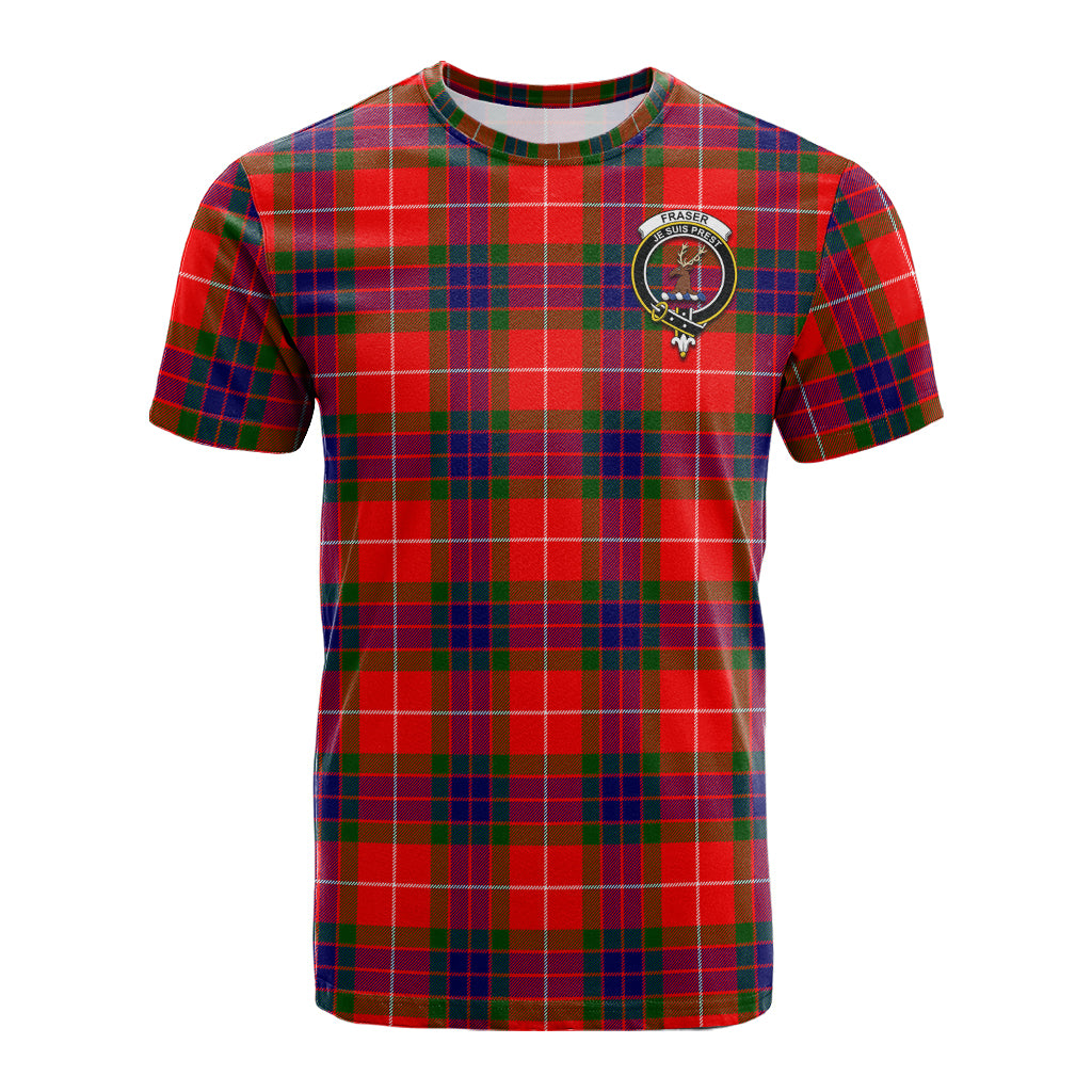 Fraser Modern Tartan T-Shirt with Family Crest - Tartan Vibes Clothing