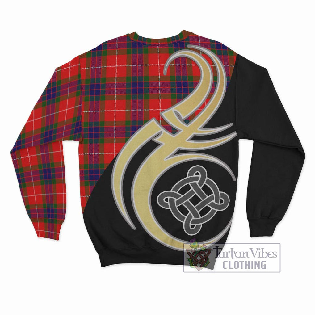 Fraser Modern Tartan Sweatshirt with Family Crest and Celtic Symbol Style - Tartan Vibes Clothing