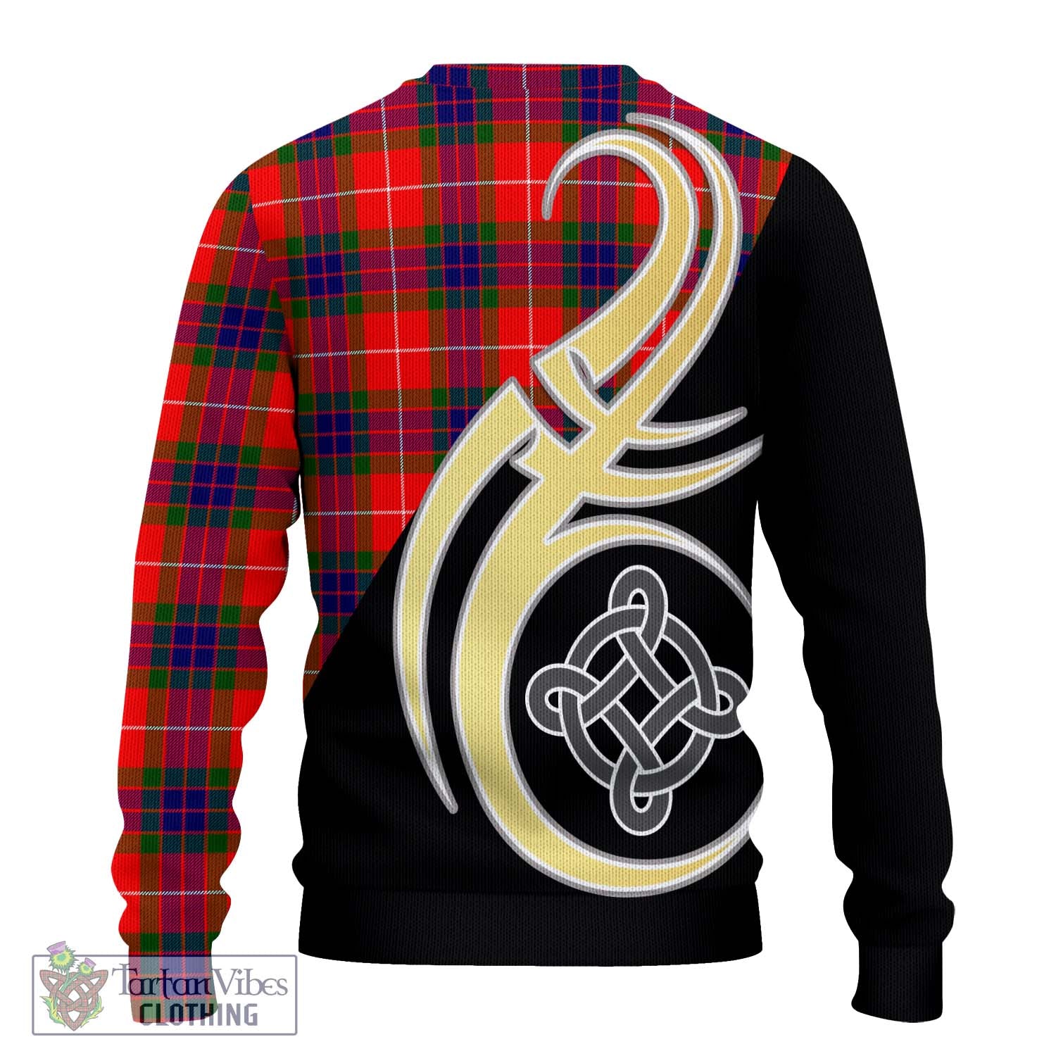 Fraser Modern Tartan Knitted Sweater with Family Crest and Celtic Symbol Style - Tartan Vibes Clothing