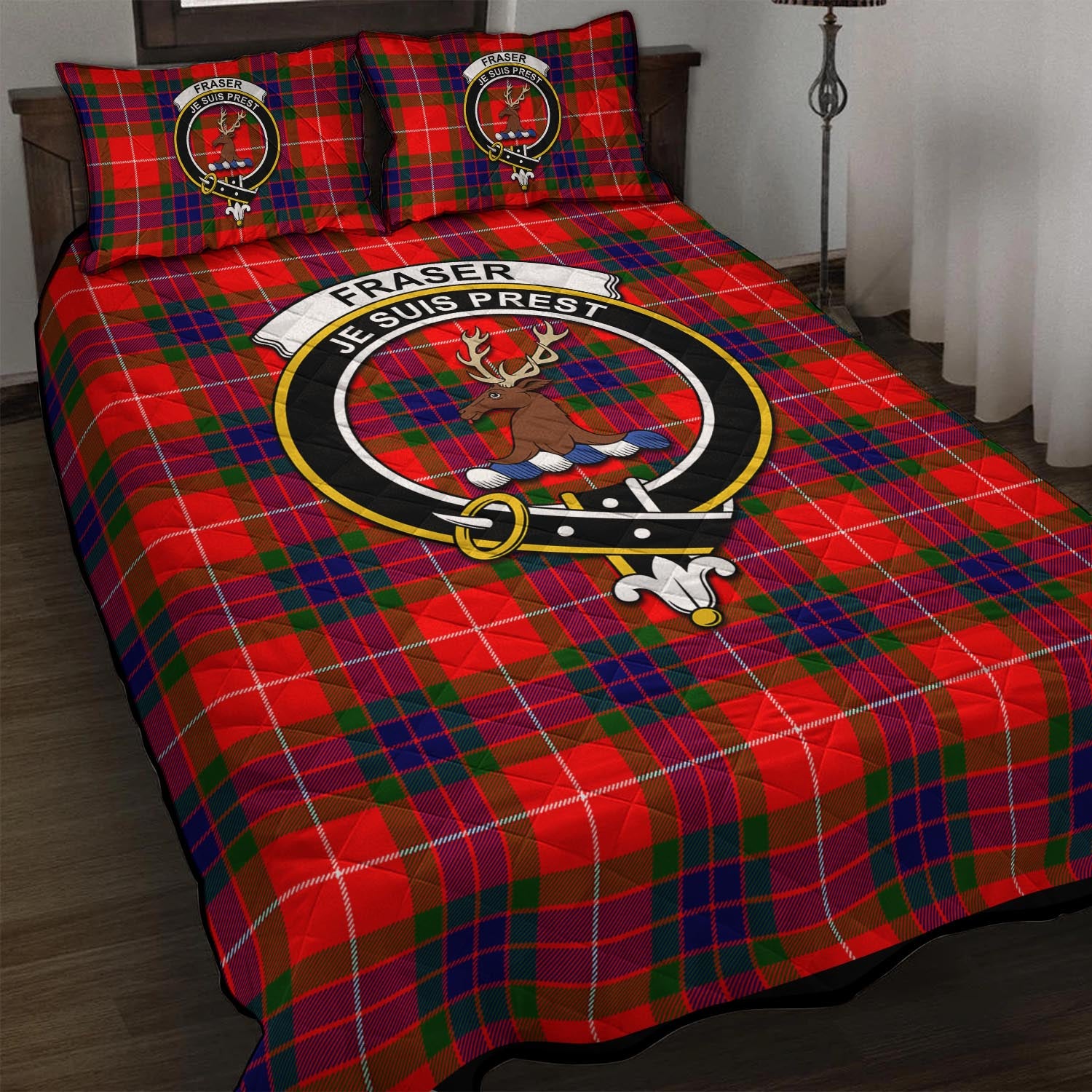 Fraser Modern Tartan Quilt Bed Set with Family Crest - Tartan Vibes Clothing