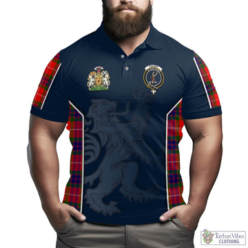 Fraser Modern Tartan Men's Polo Shirt with Family Crest and Lion Rampant Vibes Sport Style