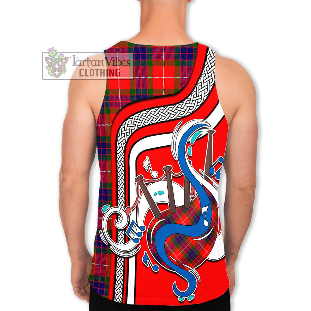 Fraser Modern Tartan Men's Tank Top with Epic Bagpipe Style - Tartanvibesclothing Shop