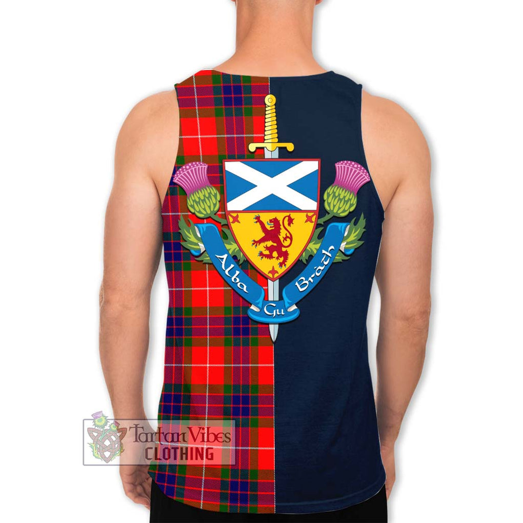 Tartan Vibes Clothing Fraser Modern Tartan Men's Tank Top with Scottish Lion Royal Arm Half Style