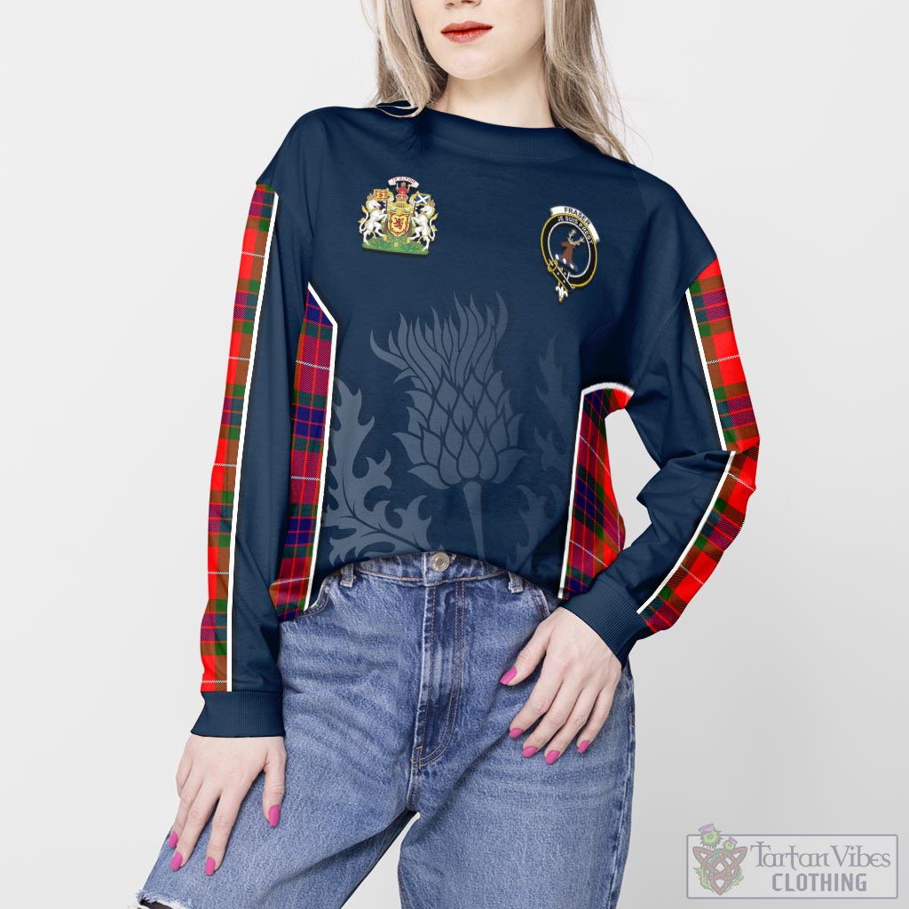 Tartan Vibes Clothing Fraser Modern Tartan Sweatshirt with Family Crest and Scottish Thistle Vibes Sport Style