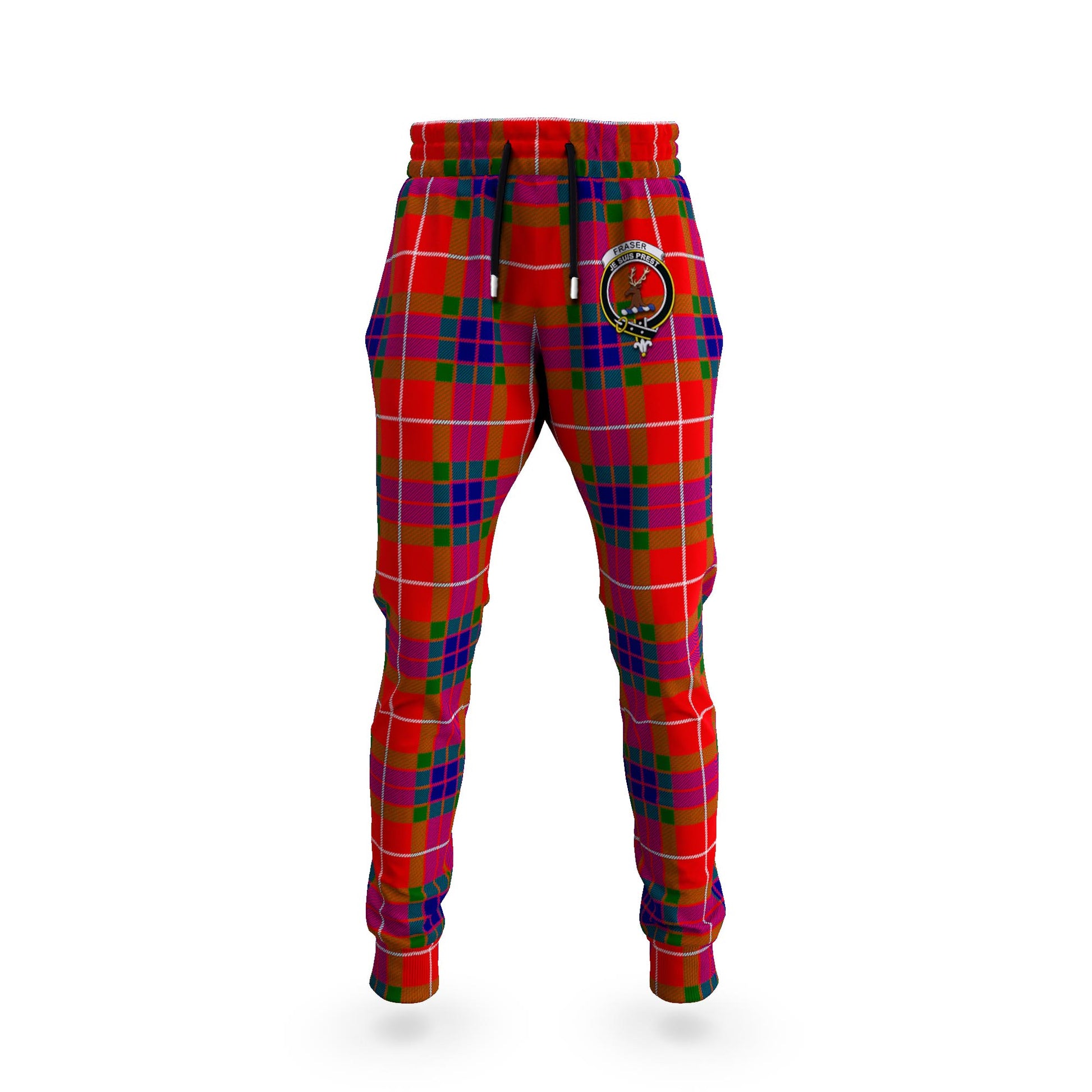 Fraser Modern Tartan Joggers Pants with Family Crest 5XL - Tartan Vibes Clothing