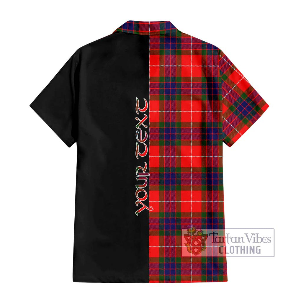 Fraser Modern Tartan Short Sleeve Button Shirt with Family Crest and Half Of Me Style - Tartanvibesclothing Shop