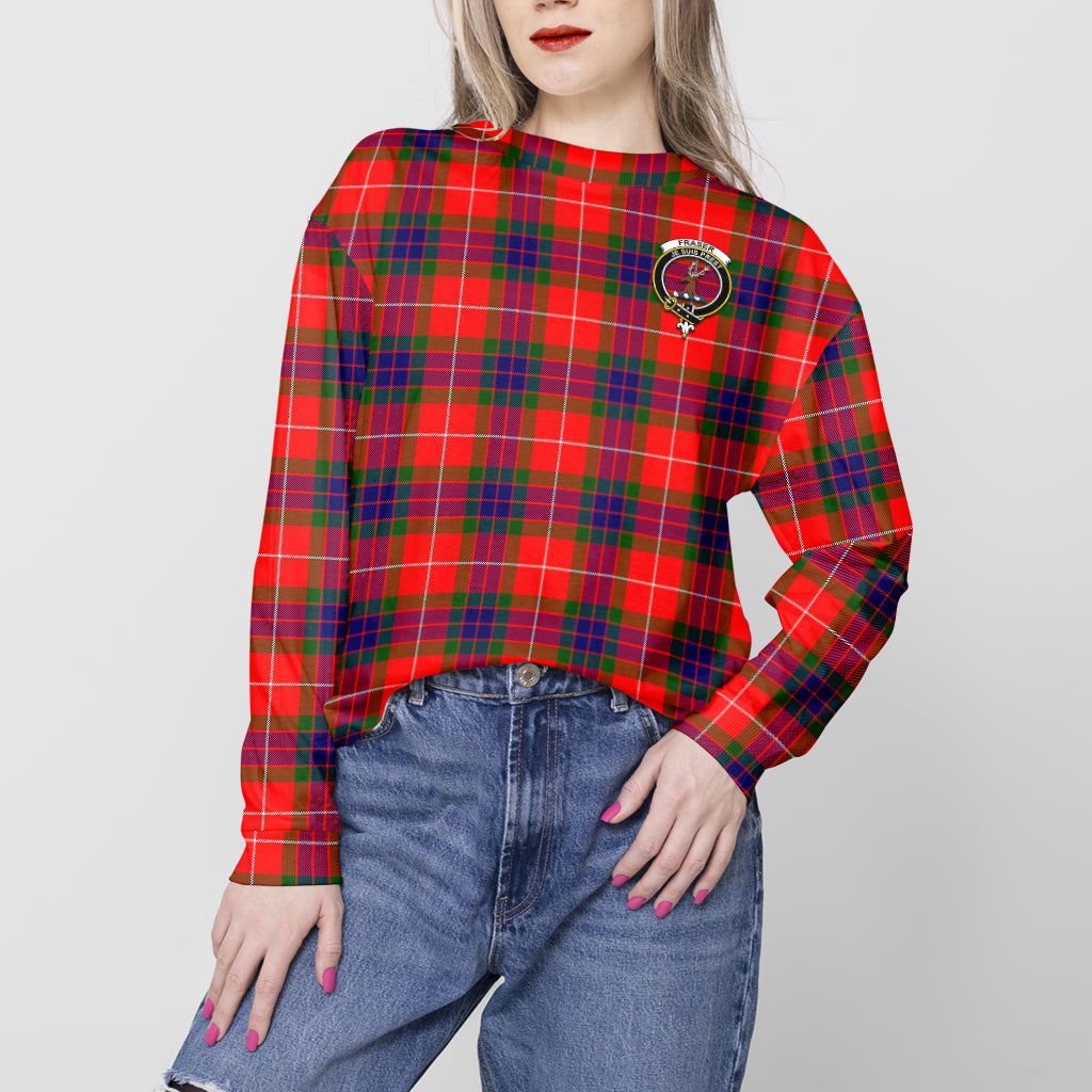 Fraser Modern Tartan Sweatshirt with Family Crest - Tartan Vibes Clothing