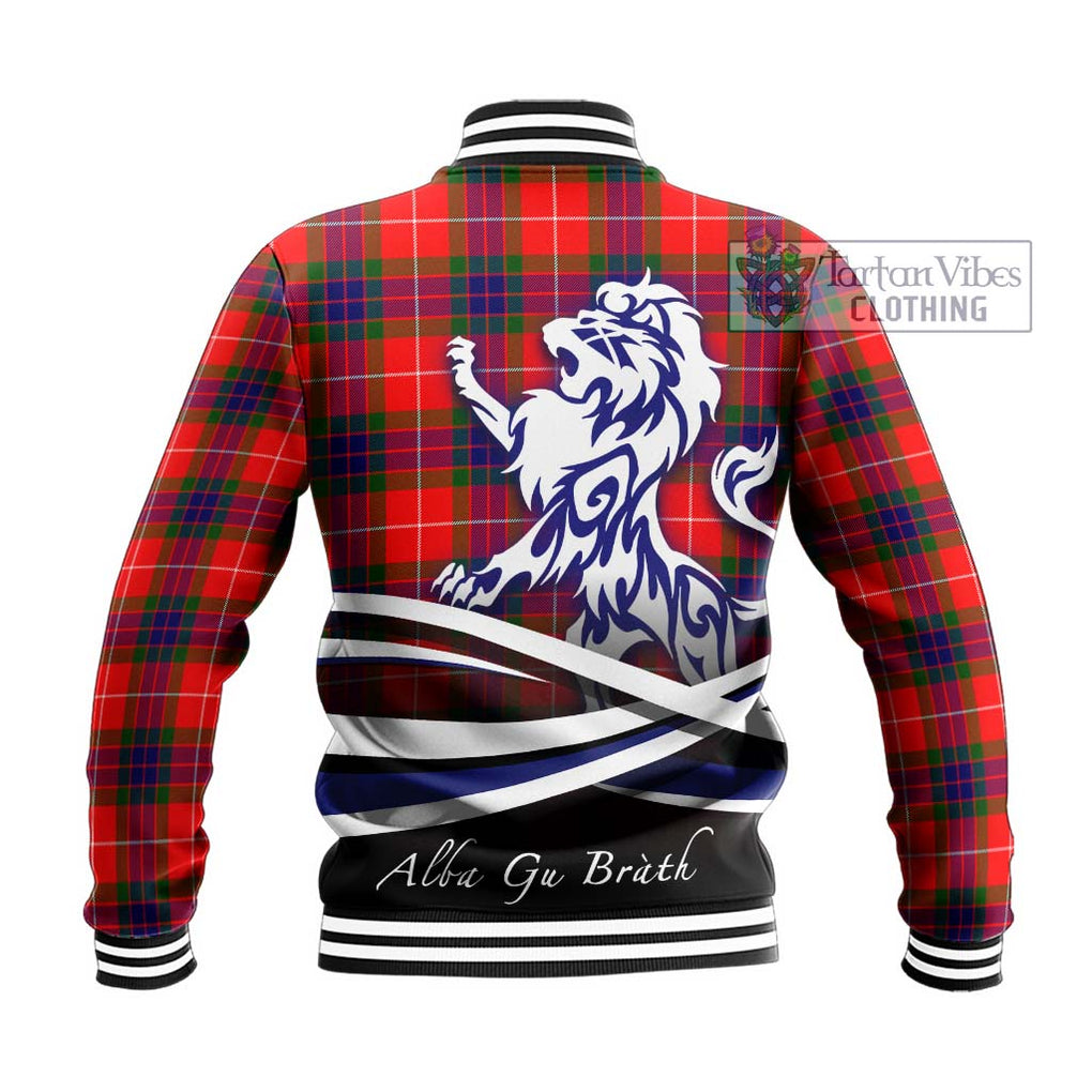 Fraser Modern Tartan Baseball Jacket with Alba Gu Brath Regal Lion Emblem - Tartanvibesclothing Shop