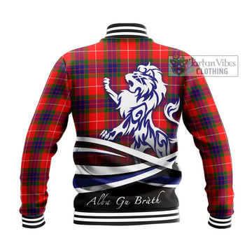 Fraser Modern Tartan Baseball Jacket with Alba Gu Brath Regal Lion Emblem