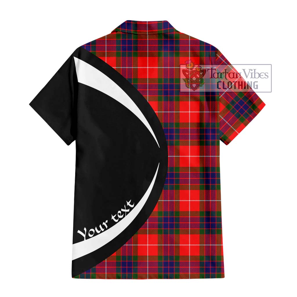 Fraser Modern Tartan Short Sleeve Button Up with Family Crest Circle Style - Tartan Vibes Clothing