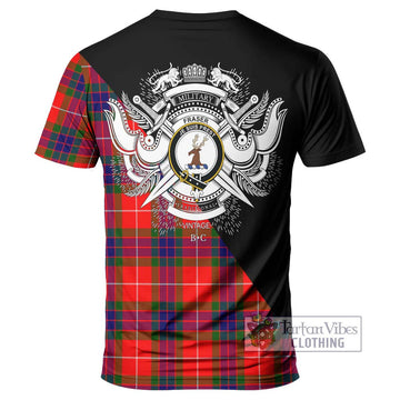 Fraser Modern Tartan T-Shirt with Family Crest and Military Logo Style