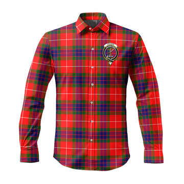 Fraser Modern Tartan Long Sleeve Button Up Shirt with Family Crest