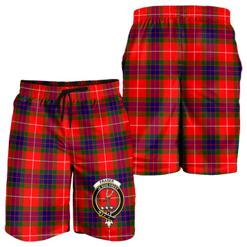 Fraser Modern Tartan Mens Shorts with Family Crest