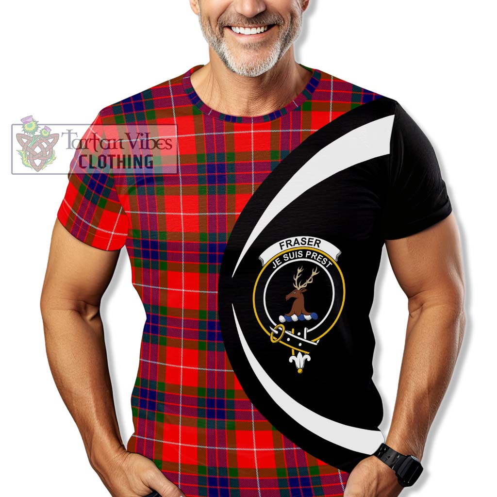 Tartan Vibes Clothing Fraser Modern Tartan T-Shirt with Family Crest Circle Style