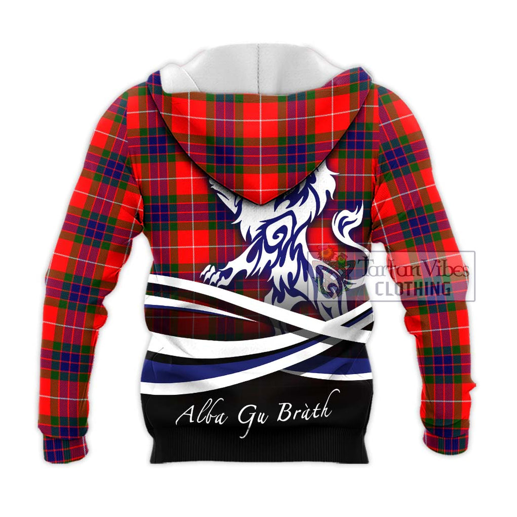 Fraser Modern Tartan Knitted Hoodie with Alba Gu Brath Regal Lion Emblem - Tartanvibesclothing Shop