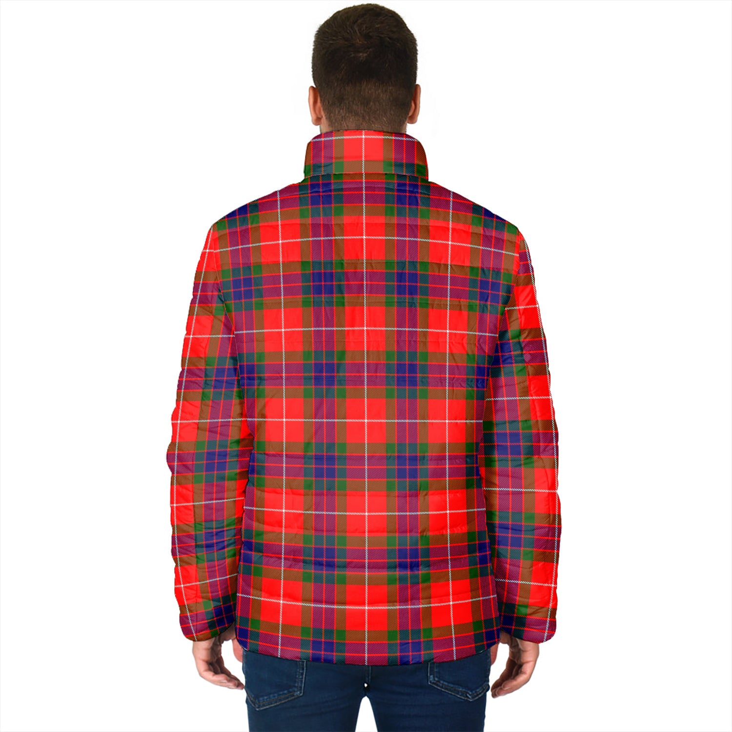 Fraser Modern Tartan Padded Jacket with Family Crest - Tartan Vibes Clothing