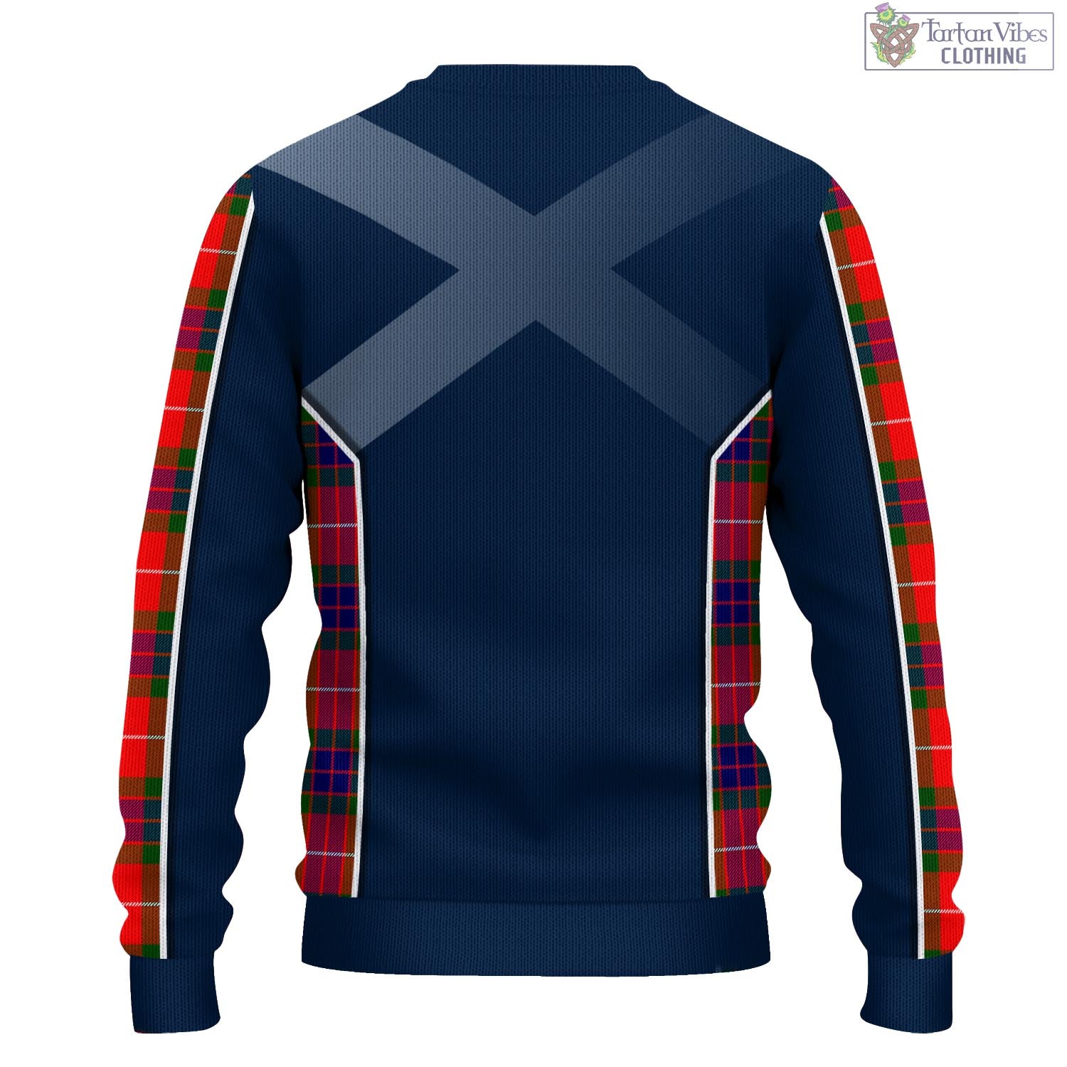 Tartan Vibes Clothing Fraser Modern Tartan Knitted Sweatshirt with Family Crest and Scottish Thistle Vibes Sport Style