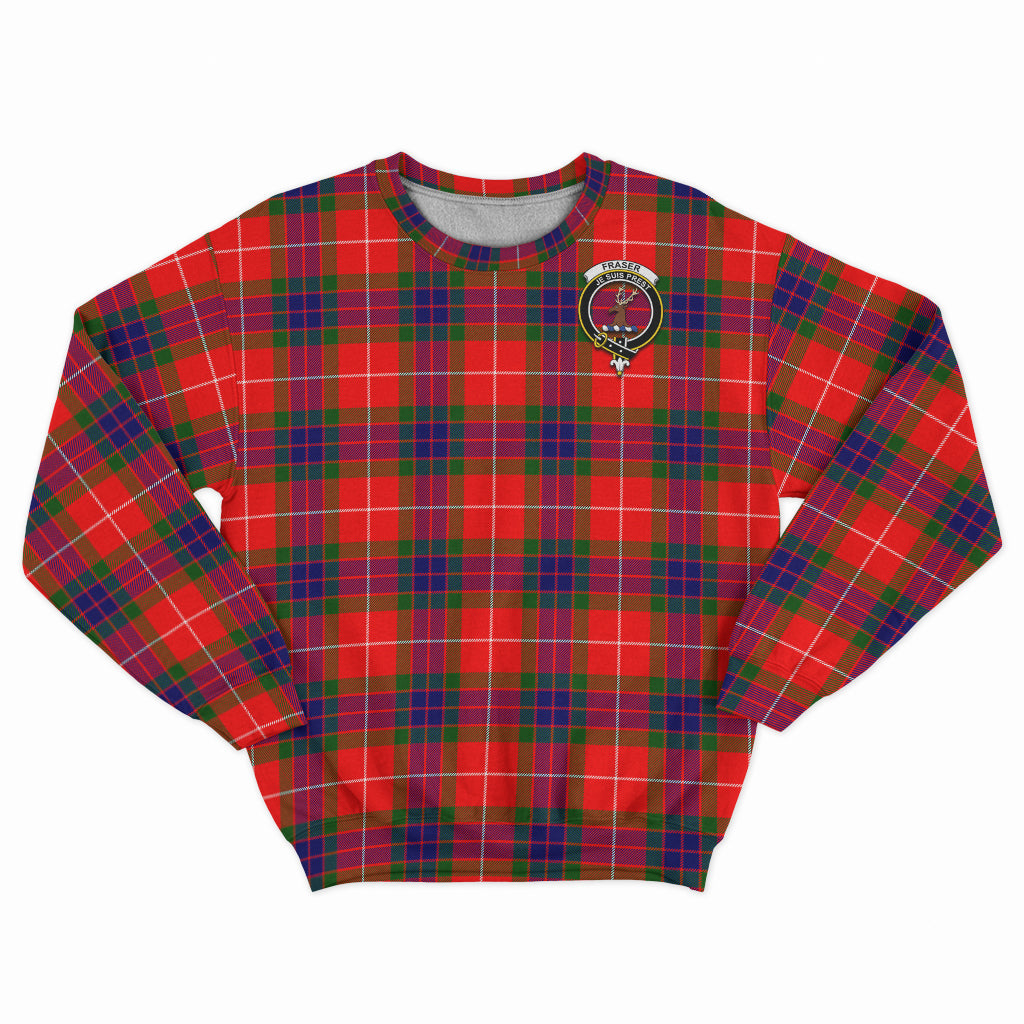 Fraser Modern Tartan Sweatshirt with Family Crest - Tartan Vibes Clothing