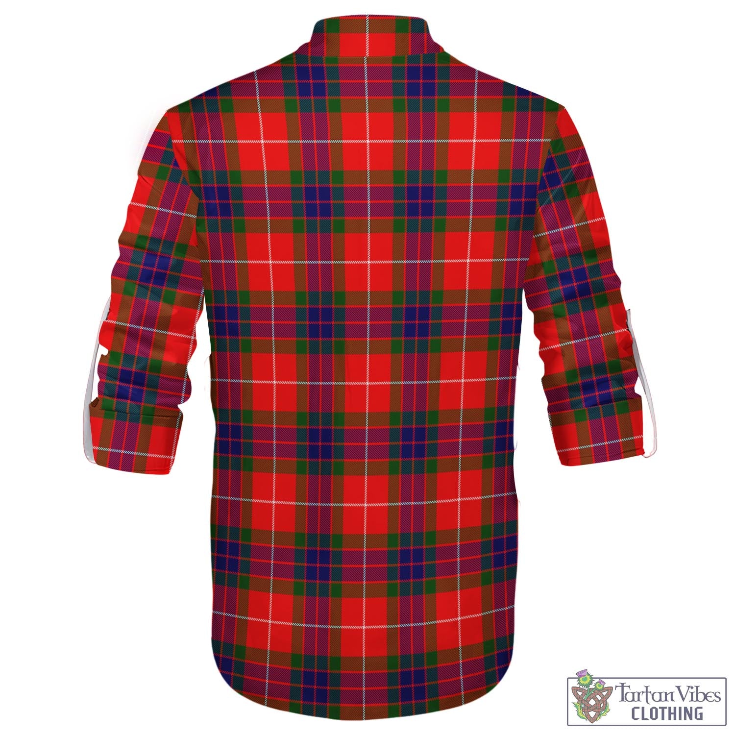 Tartan Vibes Clothing Fraser Modern Tartan Men's Scottish Traditional Jacobite Ghillie Kilt Shirt with Family Crest