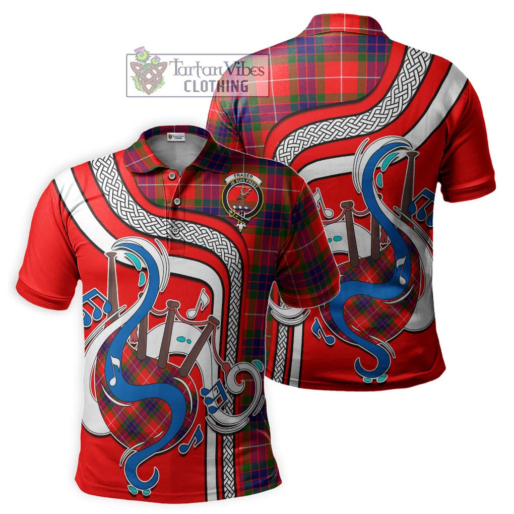 Tartan Vibes Clothing Fraser Modern Tartan Polo Shirt with Epic Bagpipe Style