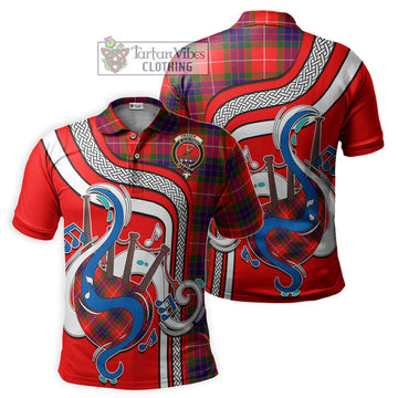 Fraser Modern Tartan Polo Shirt with Epic Bagpipe Style