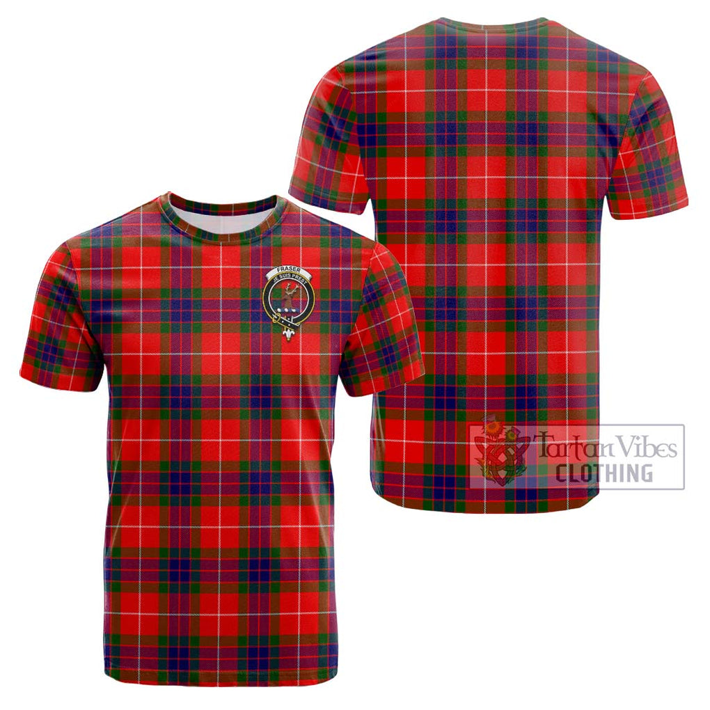 Fraser Modern Tartan Cotton T-Shirt with Family Crest Kid's Shirt - Tartanvibesclothing Shop