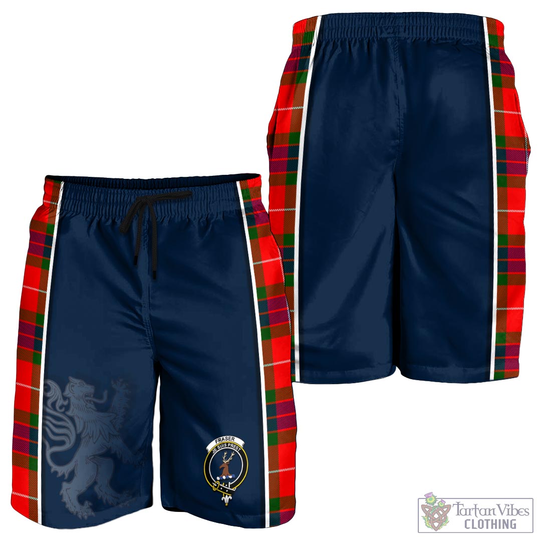 Tartan Vibes Clothing Fraser Modern Tartan Men's Shorts with Family Crest and Lion Rampant Vibes Sport Style