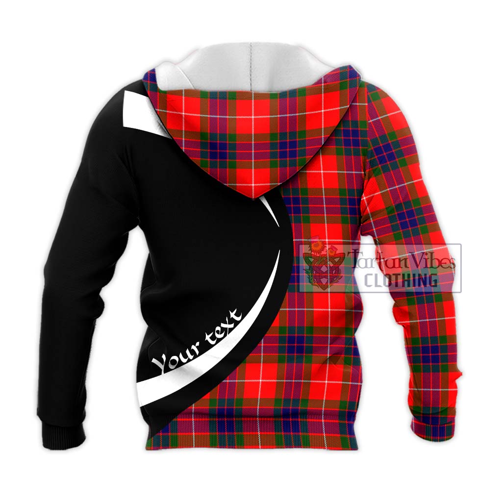 Tartan Vibes Clothing Fraser Modern Tartan Knitted Hoodie with Family Crest Circle Style