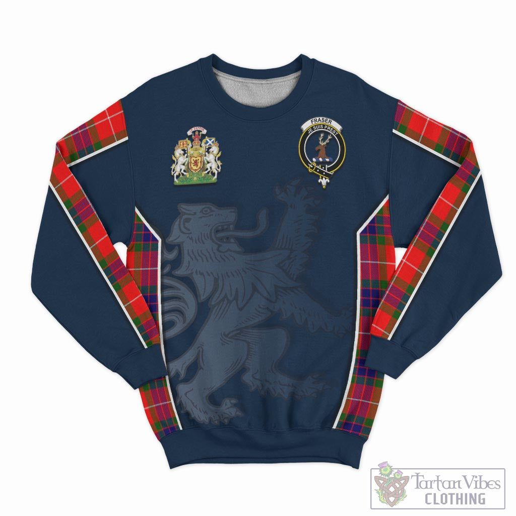 Tartan Vibes Clothing Fraser Modern Tartan Sweater with Family Crest and Lion Rampant Vibes Sport Style