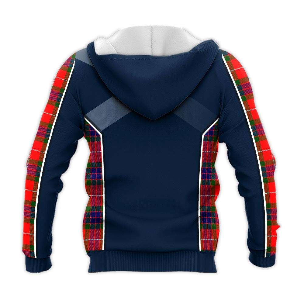 Tartan Vibes Clothing Fraser Modern Tartan Knitted Hoodie with Family Crest and Scottish Thistle Vibes Sport Style