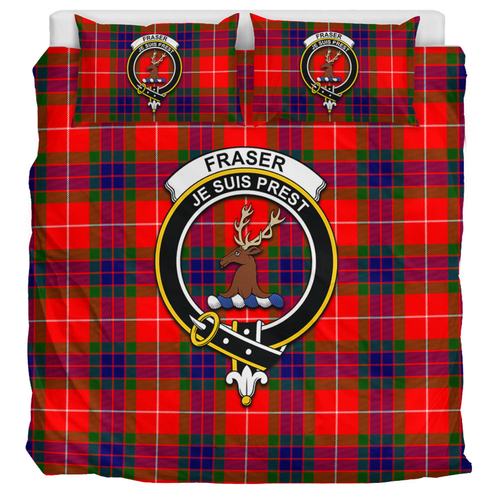 Fraser Modern Tartan Bedding Set with Family Crest UK Bedding Set UK Super King 104*94 inch - Tartan Vibes Clothing