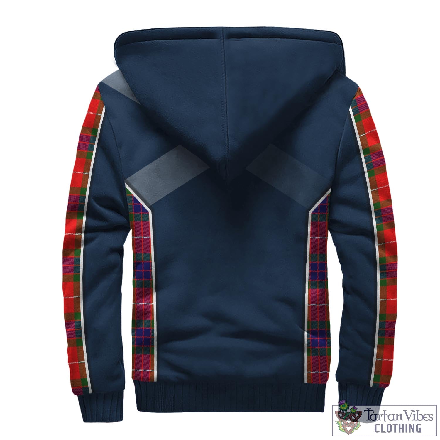 Tartan Vibes Clothing Fraser Modern Tartan Sherpa Hoodie with Family Crest and Scottish Thistle Vibes Sport Style