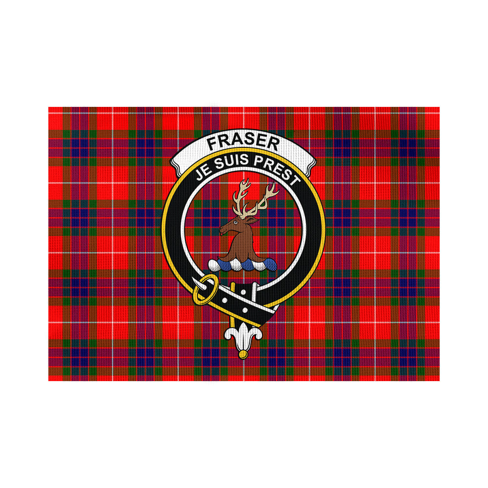 Fraser Modern Tartan Flag with Family Crest - Tartan Vibes Clothing