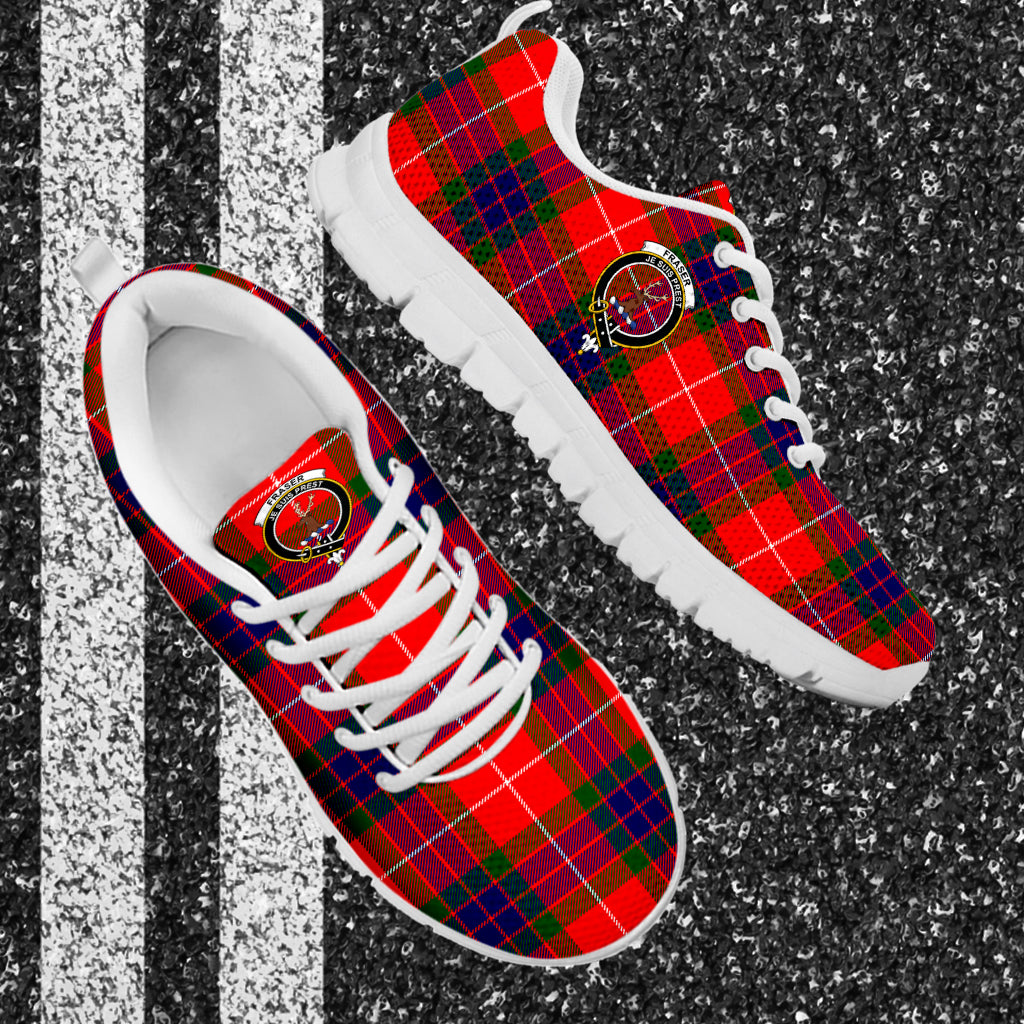 Fraser Modern Tartan Sneakers with Family Crest - Tartan Vibes Clothing