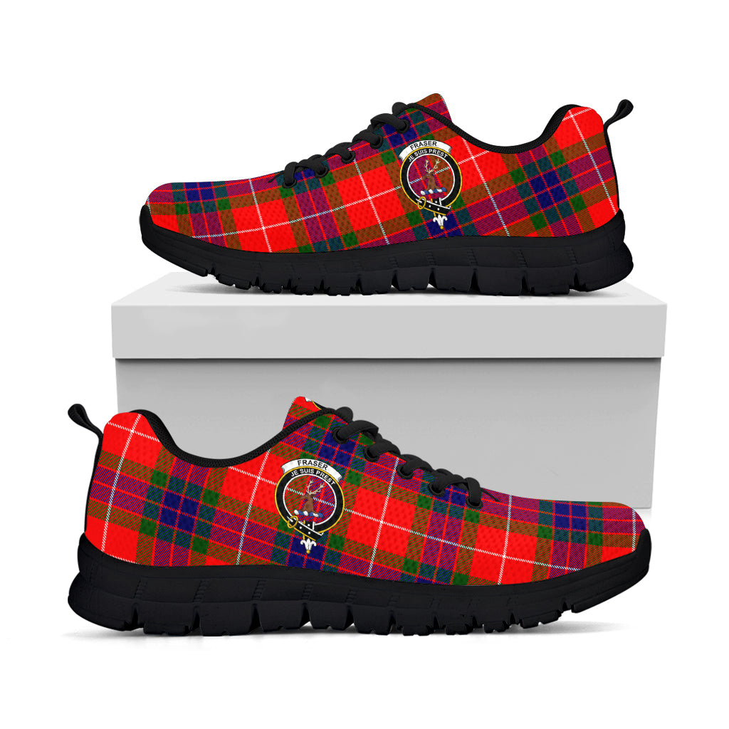 Fraser Modern Tartan Sneakers with Family Crest - Tartan Vibes Clothing