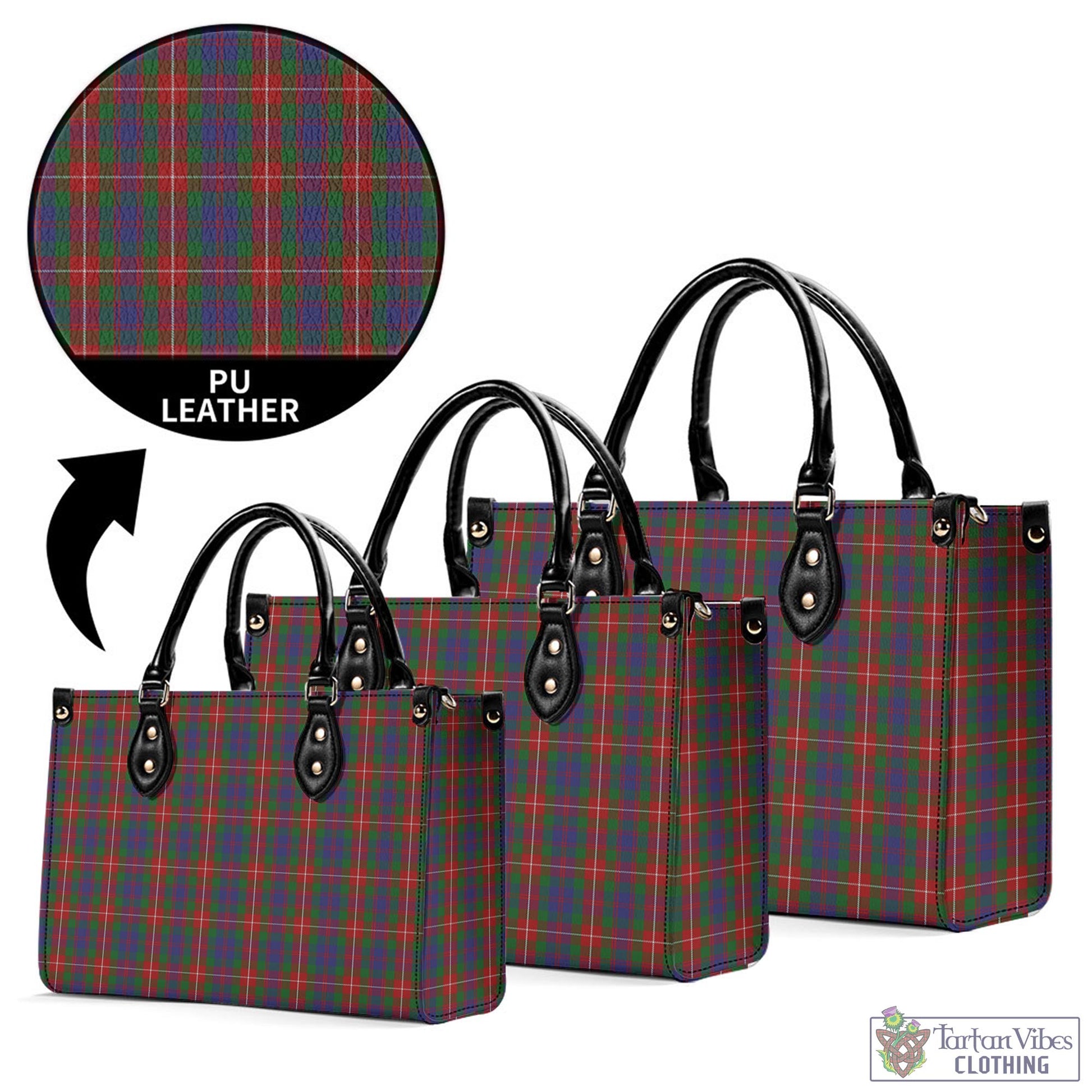 Tartan Vibes Clothing Fraser of Lovat Tartan Luxury Leather Handbags