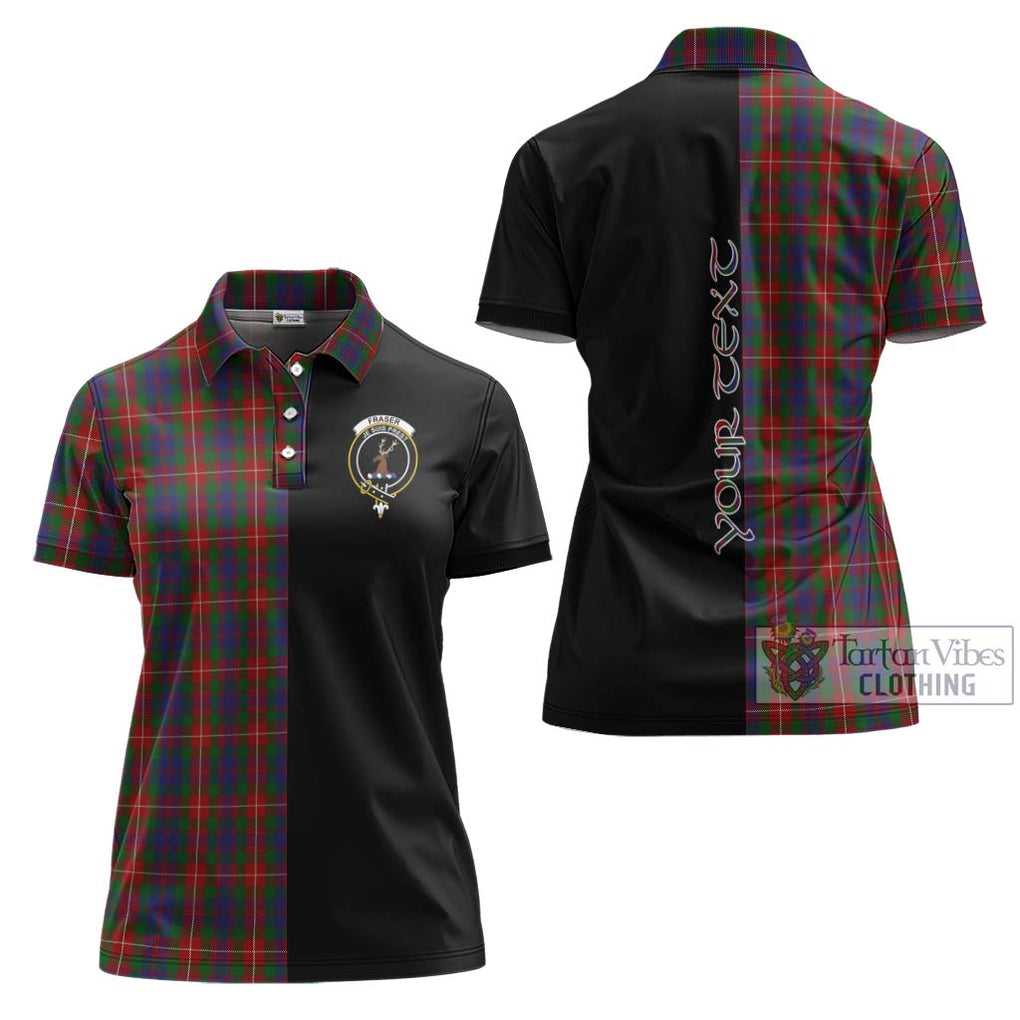 Fraser of Lovat Tartan Women's Polo Shirt with Family Crest and Half Of Me Style Women - Tartanvibesclothing Shop