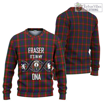 Fraser of Lovat Tartan Knitted Sweater with Family Crest DNA In Me Style