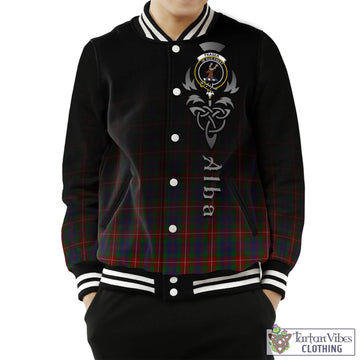 Fraser of Lovat Tartan Baseball Jacket Featuring Alba Gu Brath Family Crest Celtic Inspired