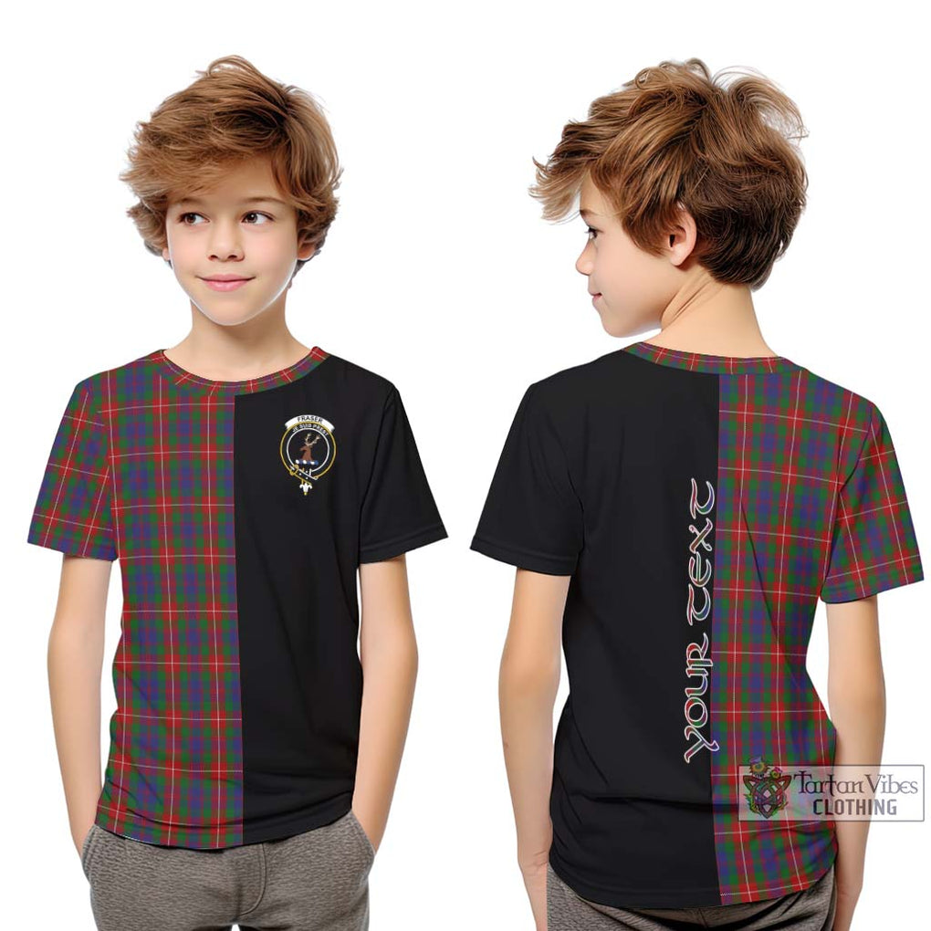 Fraser of Lovat Tartan Kid T-Shirt with Family Crest and Half Of Me Style Youth XL Size14 - Tartanvibesclothing Shop