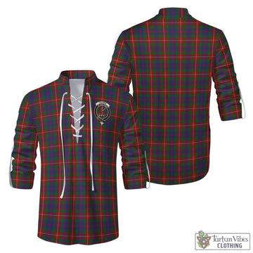 Fraser of Lovat Tartan Men's Scottish Traditional Jacobite Ghillie Kilt Shirt with Family Crest