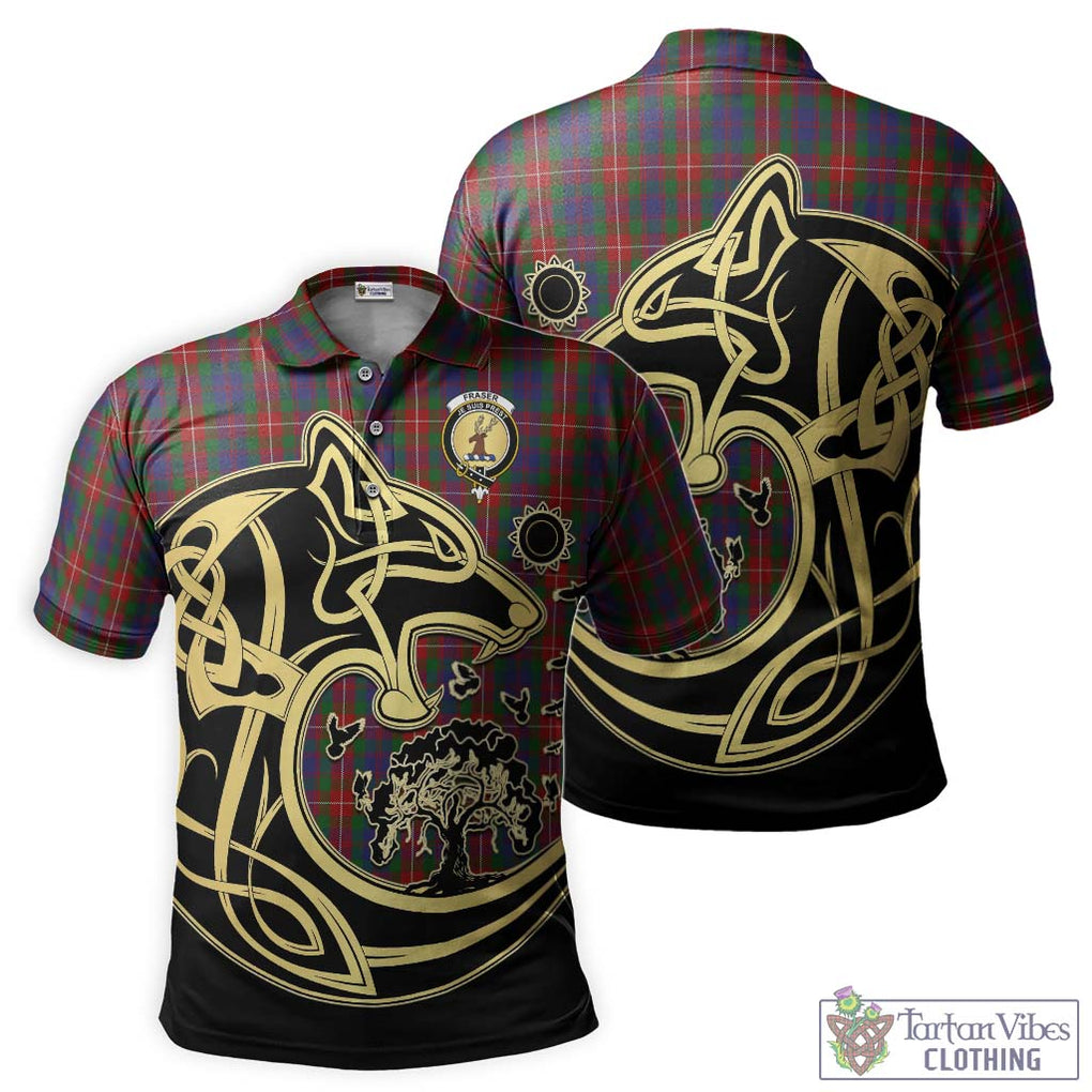 Fraser of Lovat Tartan Polo Shirt with Family Crest Celtic Wolf Style Kid - Tartanvibesclothing Shop