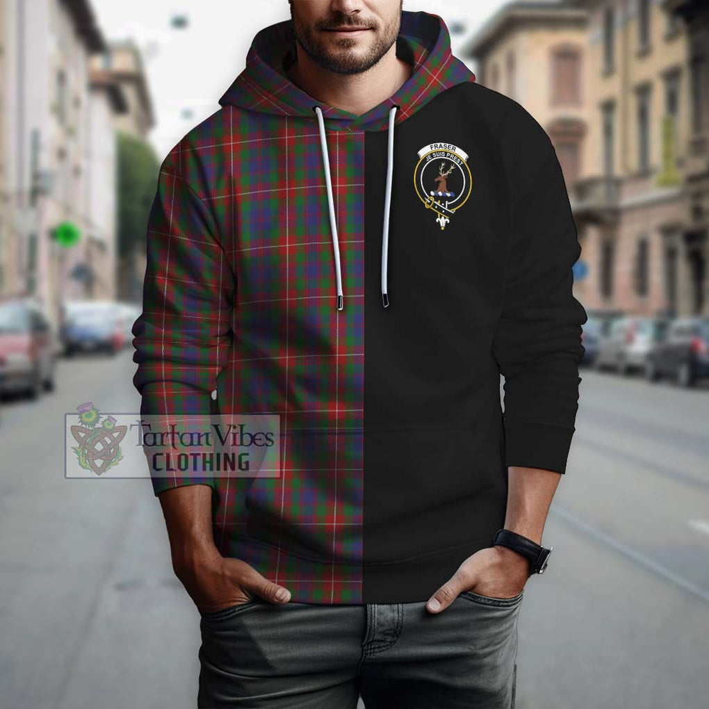 Fraser of Lovat Tartan Hoodie with Family Crest and Half Of Me Style Zip Hoodie - Tartanvibesclothing Shop