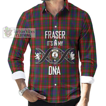 Fraser of Lovat Tartan Long Sleeve Button Shirt with Family Crest DNA In Me Style